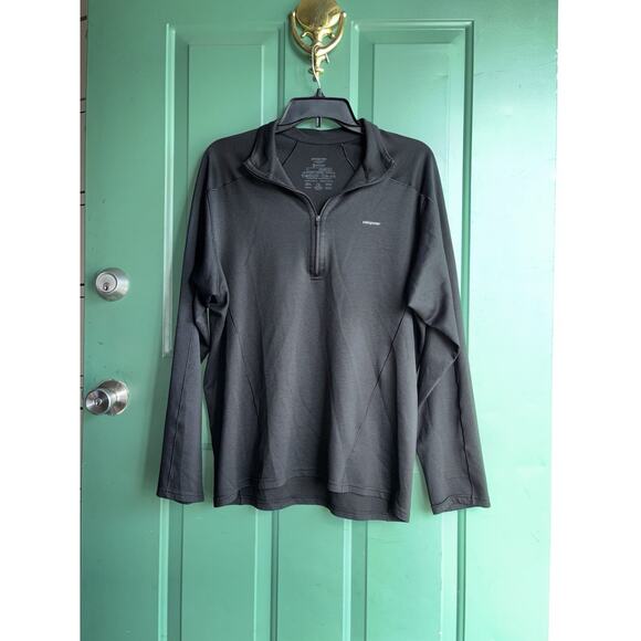 Patagonia Large Capilene 2 Base Layer 1/2 Zip Mens Large Pullover Black - Picture 3 of 8